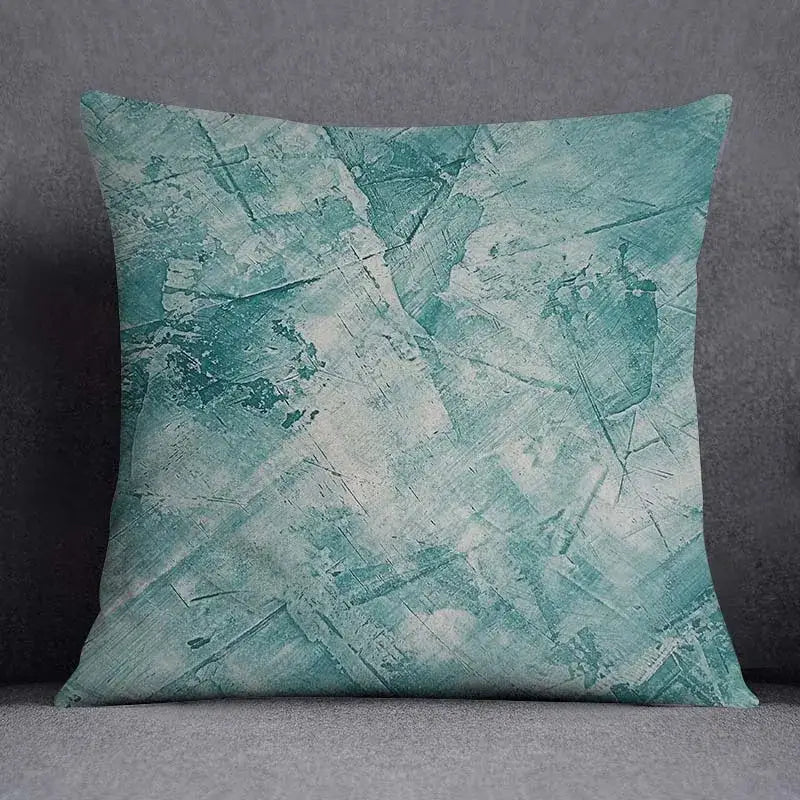Modern teal & green nature pattern decorative pillowcase living room