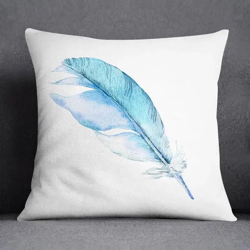 Modern teal & green nature pattern decorative pillowcase living room