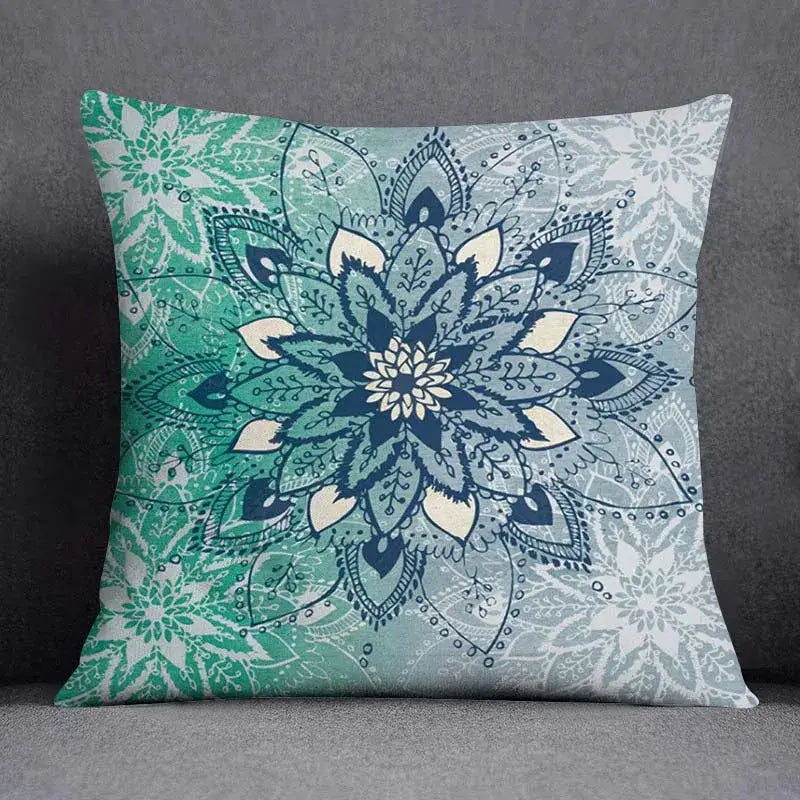 Modern teal & green nature pattern decorative pillowcase living room