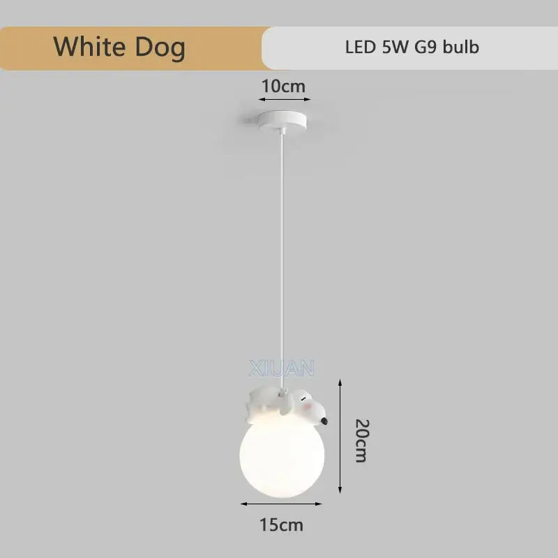 Gray animal resin pendant lamps for children's bedroom