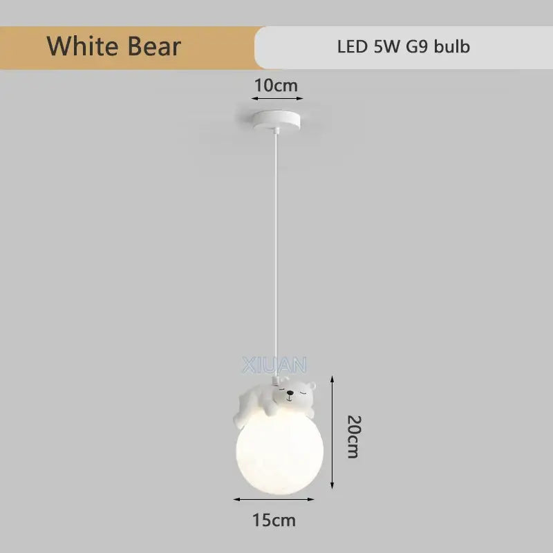 Gray animal resin pendant lamps for children's bedroom