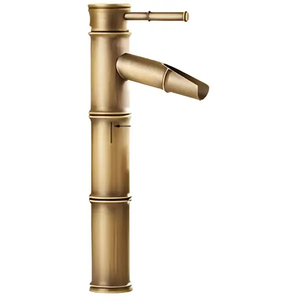 Antique brass bamboo basin faucet – bathroom waterfall tap