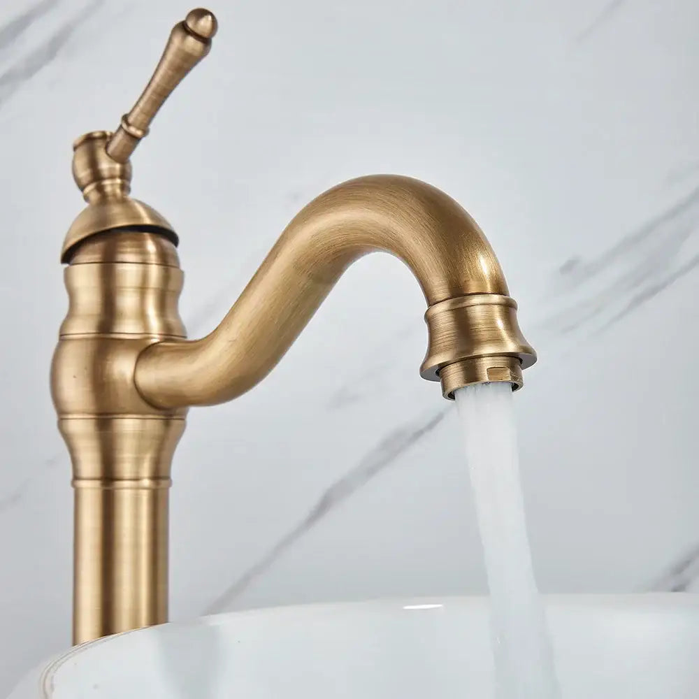 Antique brass single handle basin faucet bathroom sink mixer tap