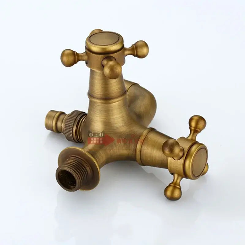 Antique brass dual cross handles faucet laundry room mop pool tap