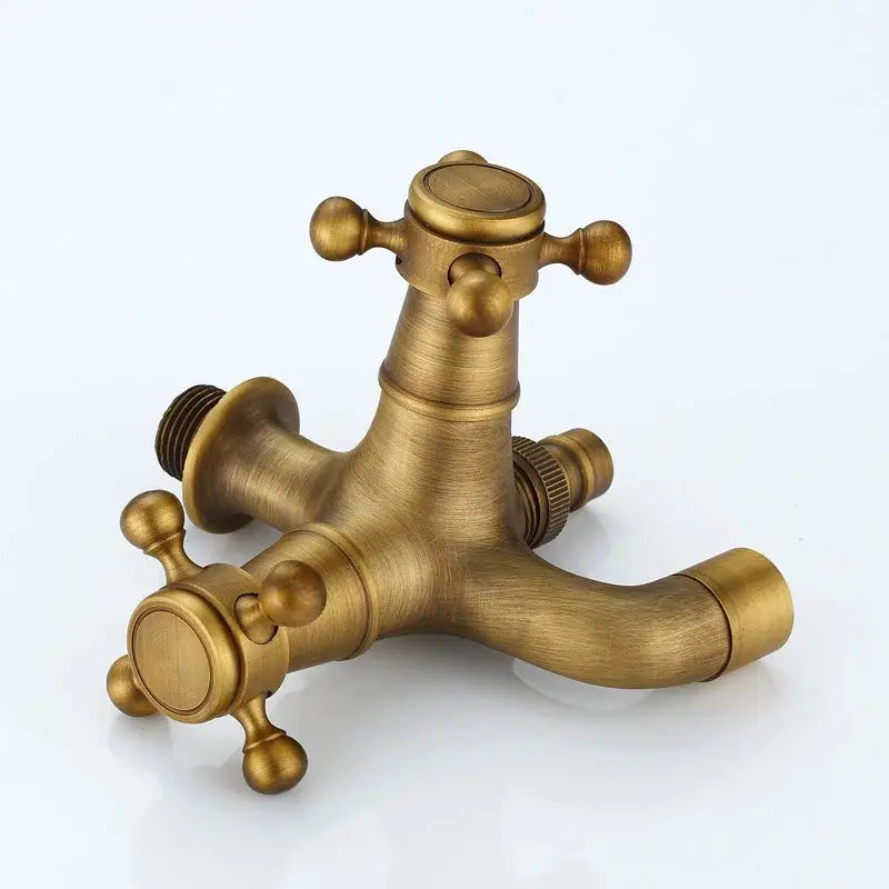 Antique brass dual cross handles faucet laundry room mop pool tap
