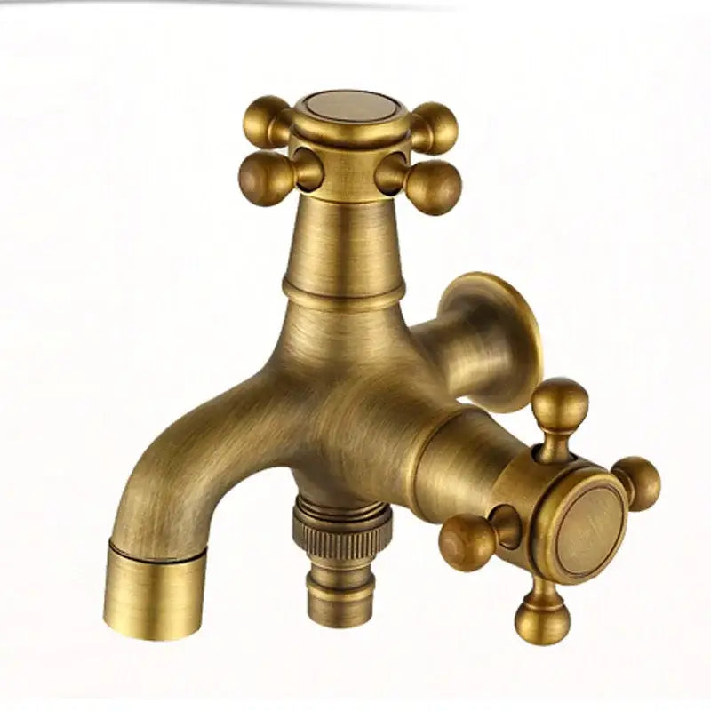 Antique brass dual cross handles faucet laundry room mop pool tap