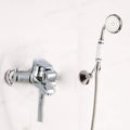Antique brass and white floral shower head kit bathroom faucet