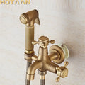 Antique brass handheld bidet sprayer set for bathroom