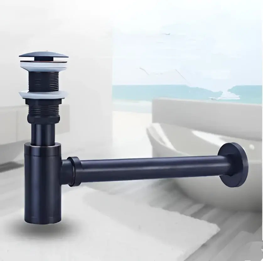 Modern antique brass bathroom sink drain kit with white seals