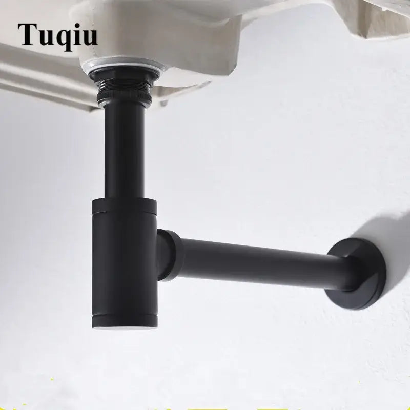 Modern antique brass bathroom sink drain kit with white seals