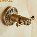 Antique brass robe hook ornate scrollwork bathroom towel rack