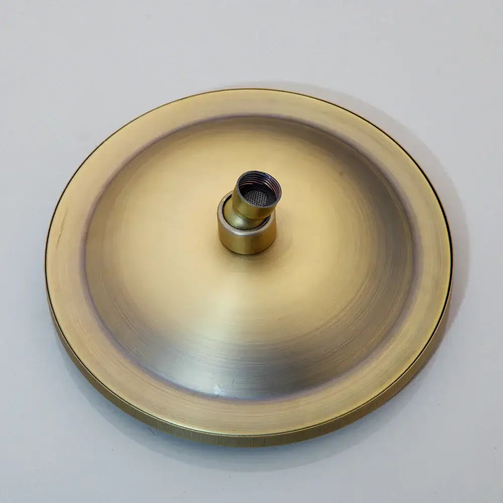 Antique brass round rainfall shower faucet set bathroom fixtures