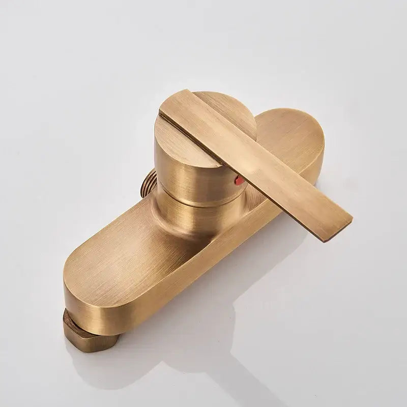 Antique brass shower set with handheld nozzle – bathroom rain faucet