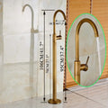 Antique brass swivel spout tub faucet with handheld shower bathroom