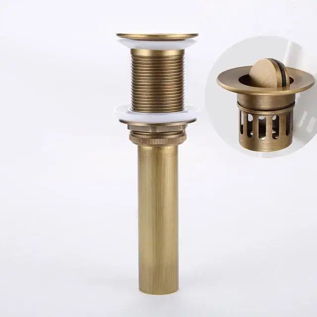 Antique brass vessel sink drain strainer bathroom ceramic stopper