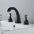 Antique bronze crystal widespread basin faucet bathroom hot cold mixer