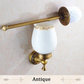 Antique bronze & gold brass toilet brush holder bathroom set