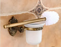 Antique bronze carved aluminum bathroom accessories set