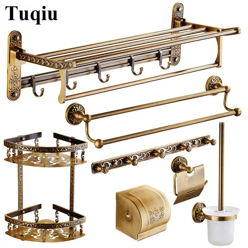 Antique bronze floral bathroom accessories set – bathroom hardware