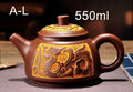 Antique bronze teapot set with dragon motifs for dining room