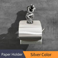 Ornate silver angel wall mounted toilet paper holder bathroom decor