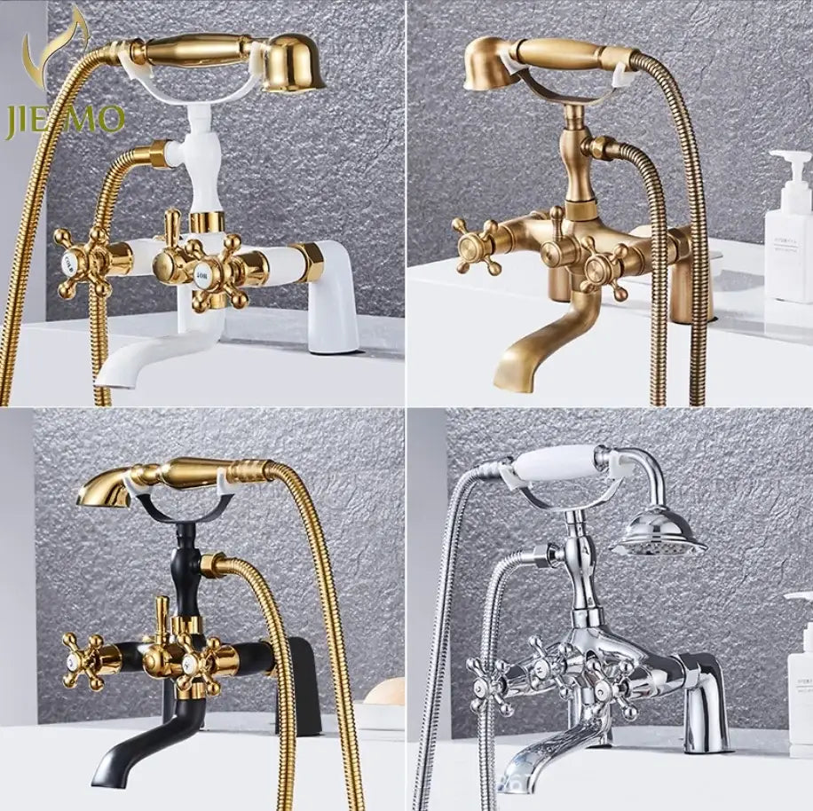 Vintage antique chrome bathtub shower mixer faucet – bathroom set
