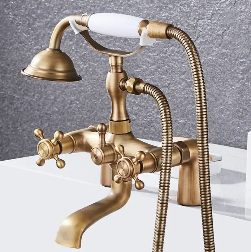 Vintage antique chrome bathtub shower mixer faucet – bathroom set