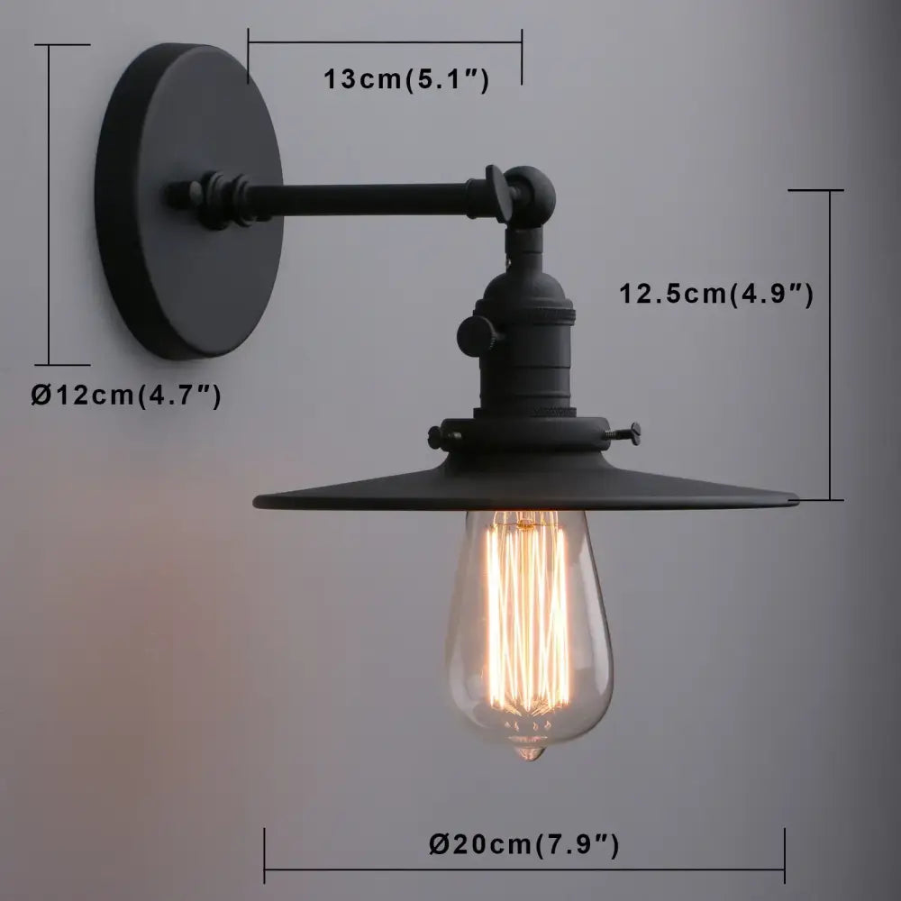Industrial matte black wall sconce – bedroom antique finish light