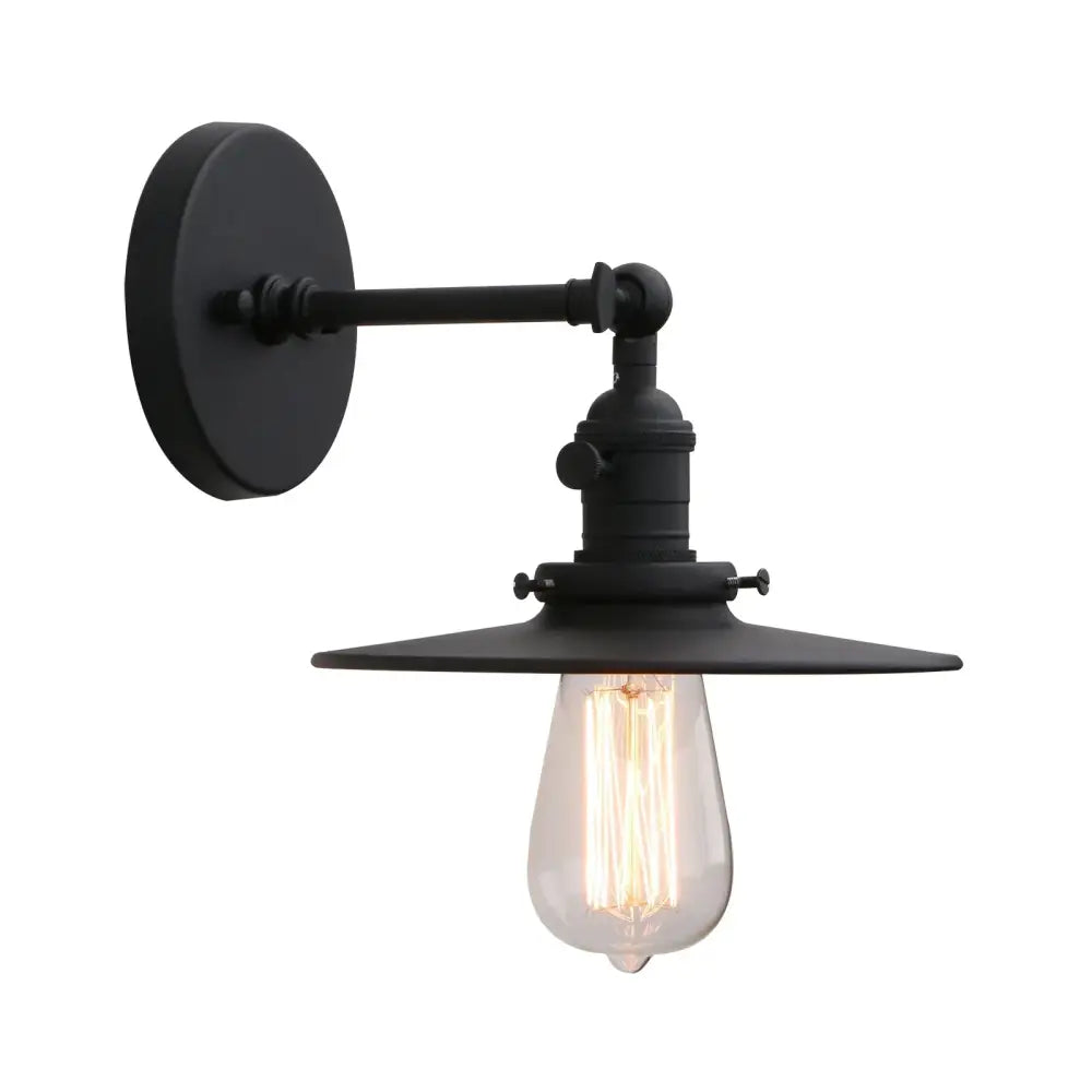 Industrial matte black wall sconce – bedroom antique finish light