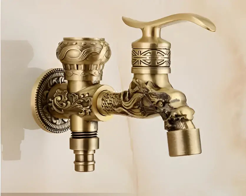 Antique dragon brass garden bibcocks tap garden washing faucet