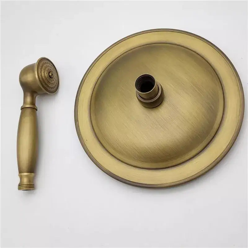 Antique brass & matte black antique handheld shower head bathroom set