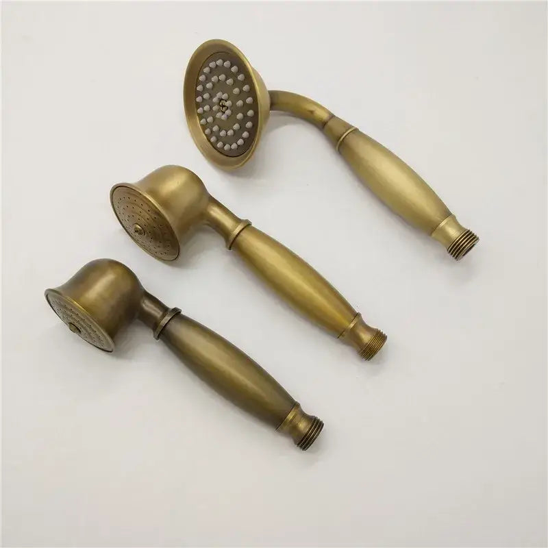 Antique brass & matte black antique handheld shower head bathroom set