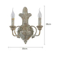 Antique iron double headed wall lamp bedroom retro sconce