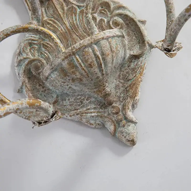 Antique iron double headed wall lamp bedroom retro sconce
