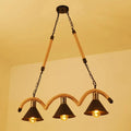 Industrial industrial iron hanging island light kitchen black & beige