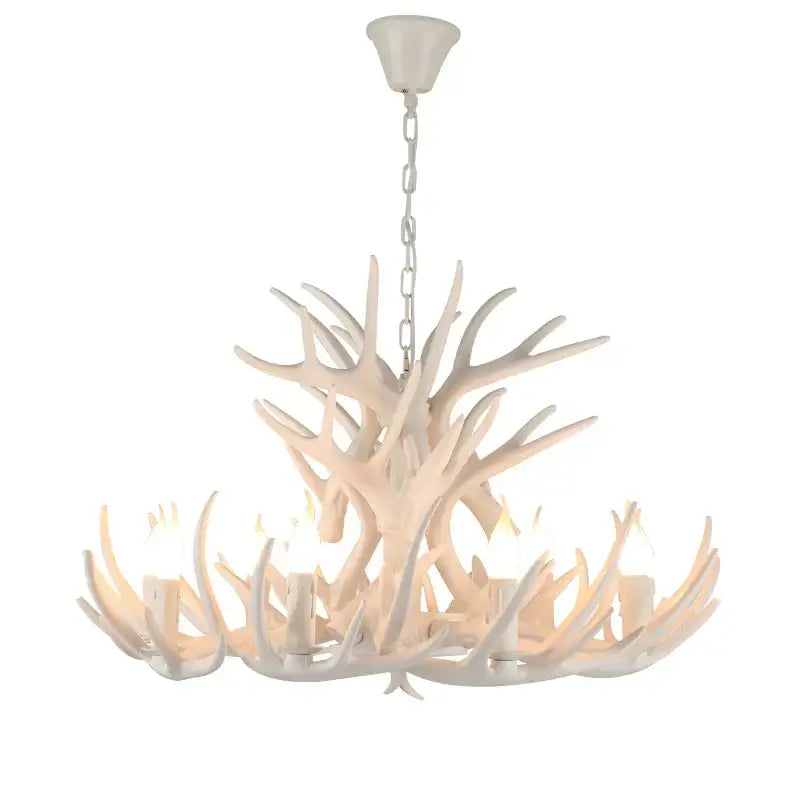 Antique resin antler chandelier golden brown dining room lighting