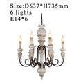 Antique white wooden chandelier french rustic dining room light