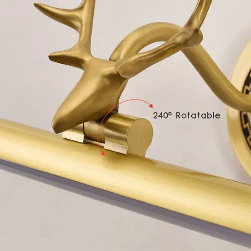 Antler gold led mirror light sconce bedroom wall fixture