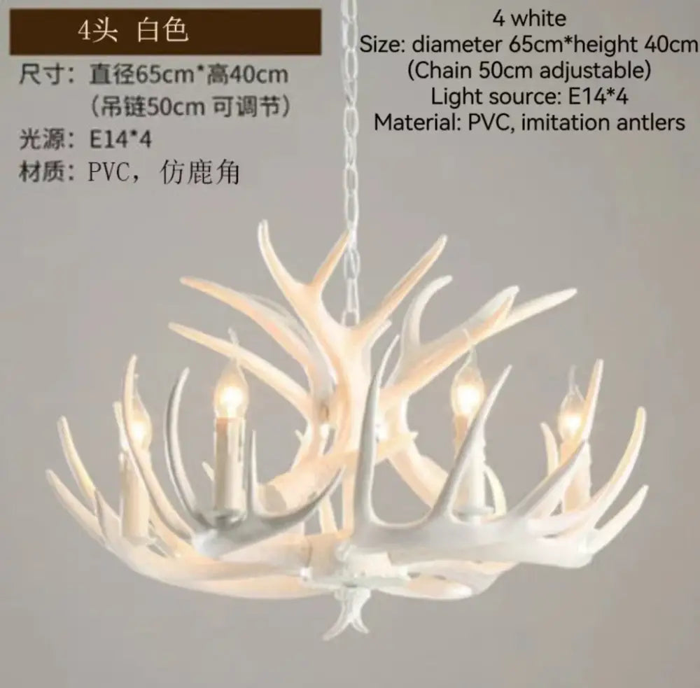 Retro rustic bronze antler branch ceiling chandelier dining room lighting