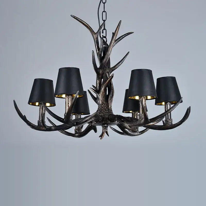 Decorbites antler chandelier bronze & black light for dining room
