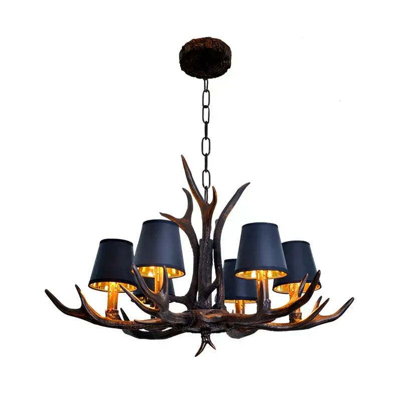 Decorbites antler chandelier bronze & black light for dining room