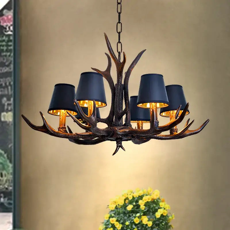 Decorbites antler chandelier bronze & black light for dining room