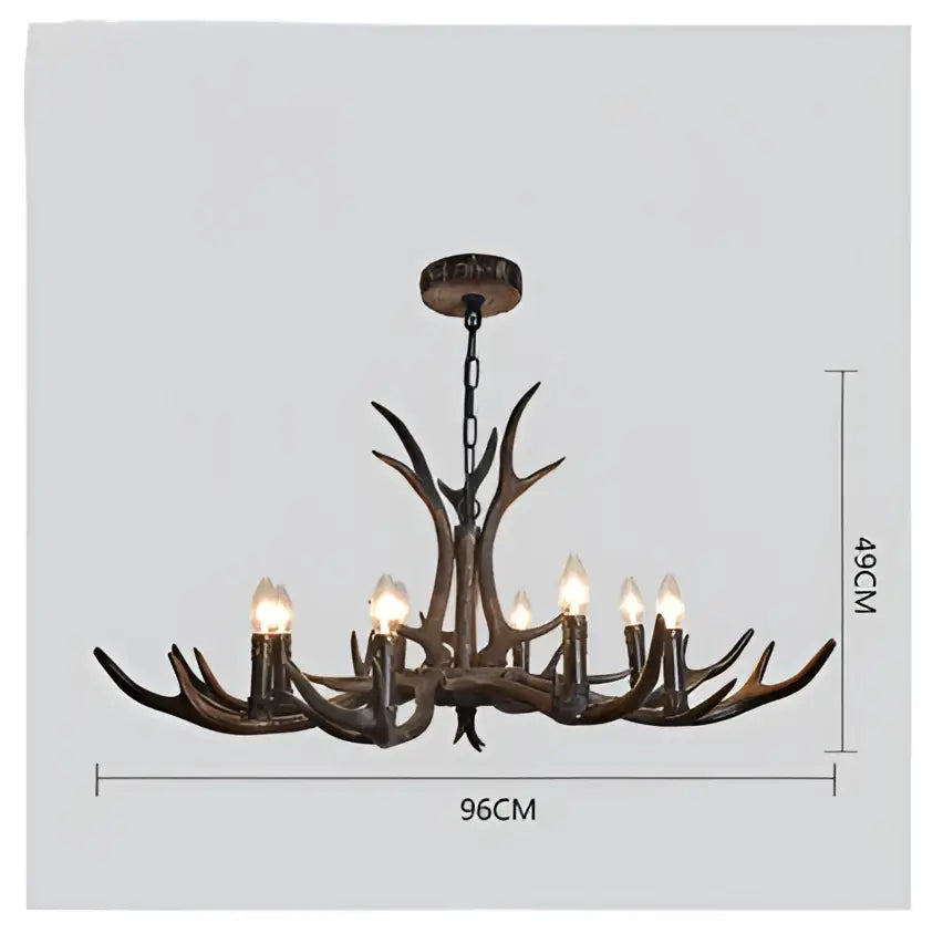 Decorbites antler chandelier with black shades living room light