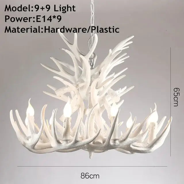 Golden brown antler pendant chandelier dining room lighting