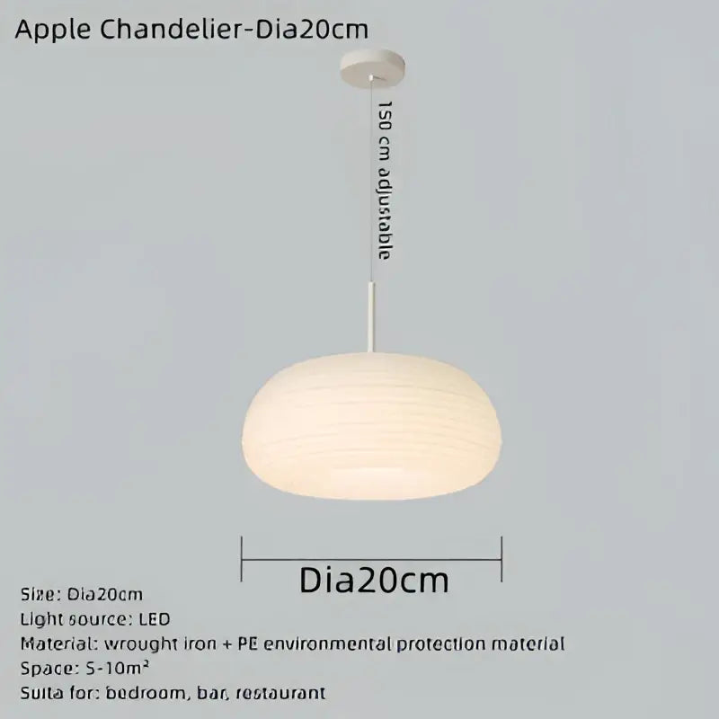 Modern off white apple shape led ceiling chandelier for bedroom