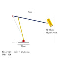 Art deco colorful yellow & red floor lamp living room rotating arm
