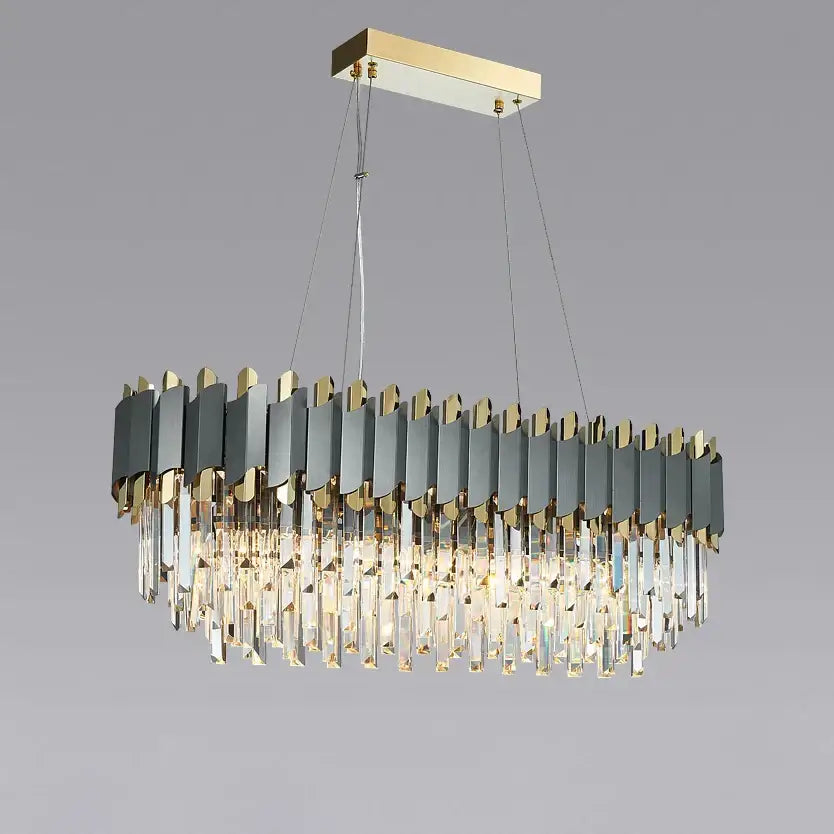 Art deco golden crystal chandelier dining room led hanging lamp