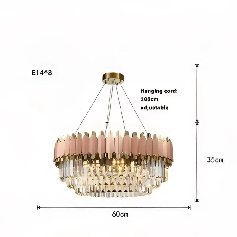 Decorbites art deco gray & gold crystal chandelier foyer light