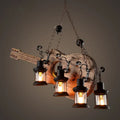 Art deco light wood guitar pendant – dining room rustic chandelier