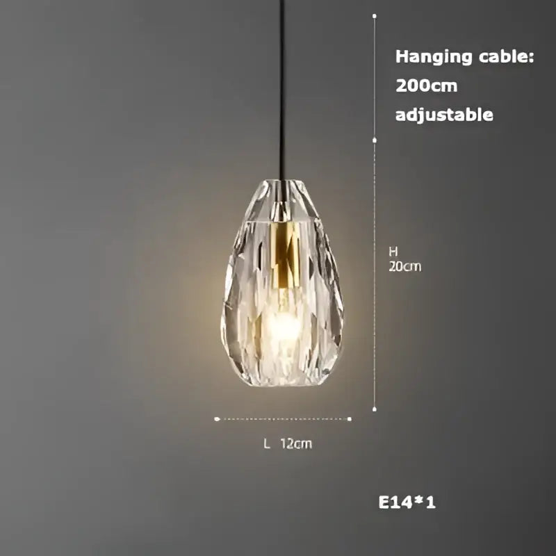 Art deco clear woven glass pendant light dining room brass accent